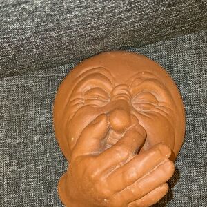 Terracotta Laughing Face Sculpture
